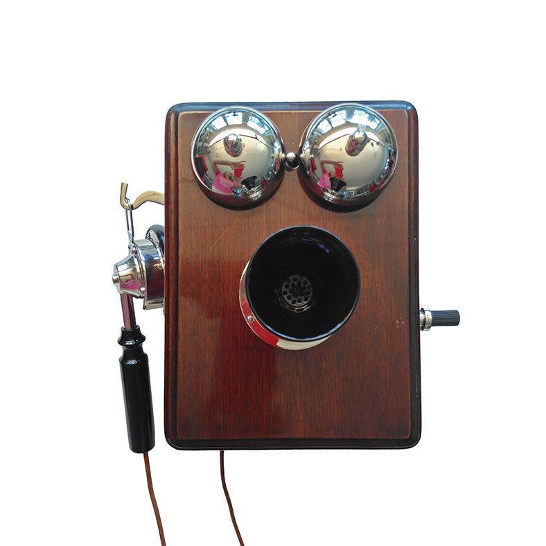 Wandtelefon aus Holz